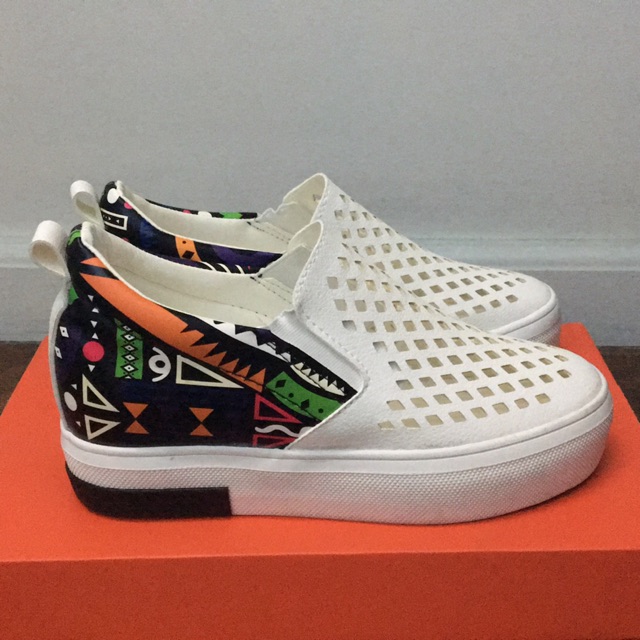 heeled sneakers white