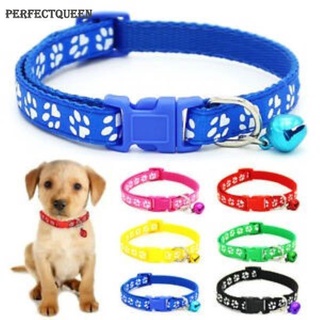 Pet Puppy Dogs Adjustable Collar with Bells Paw Printed Design Nylon Cat Kitten Collars Neck Strap perfectqueen.ph perfectqueen