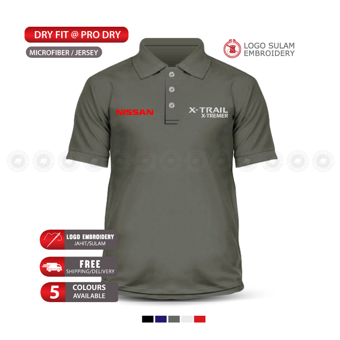 Microfiber Polo T-Shirt Sulam Nissan X-Trail X-Tremer Petrol Engine Baju Lelaki New Cotton Fashion Embroidery Jahit Tee - Image 4