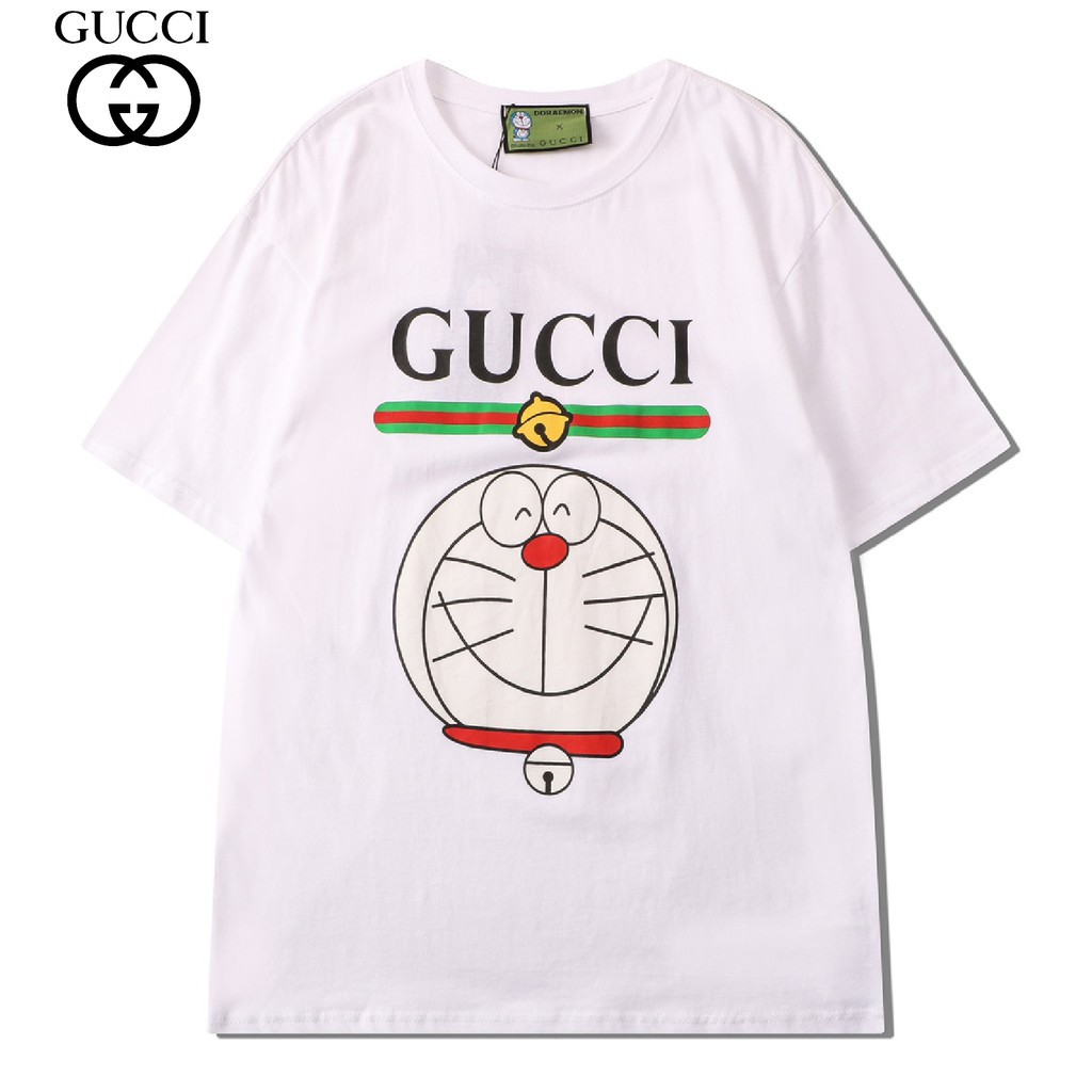 GUCCI Doraemon Co-branded Men Top Korean Top Oversized Short Sleeve T-shirt  High Quality Cotton | Shopee Philippines