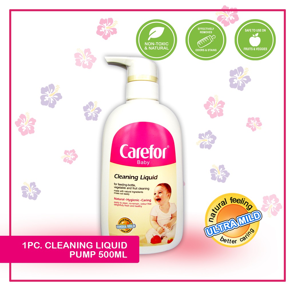 Baby Bottle Cleanser / Baby Cleaning Liquid Pump Type 500ml / Carefor Baby / Bottle Cleaner