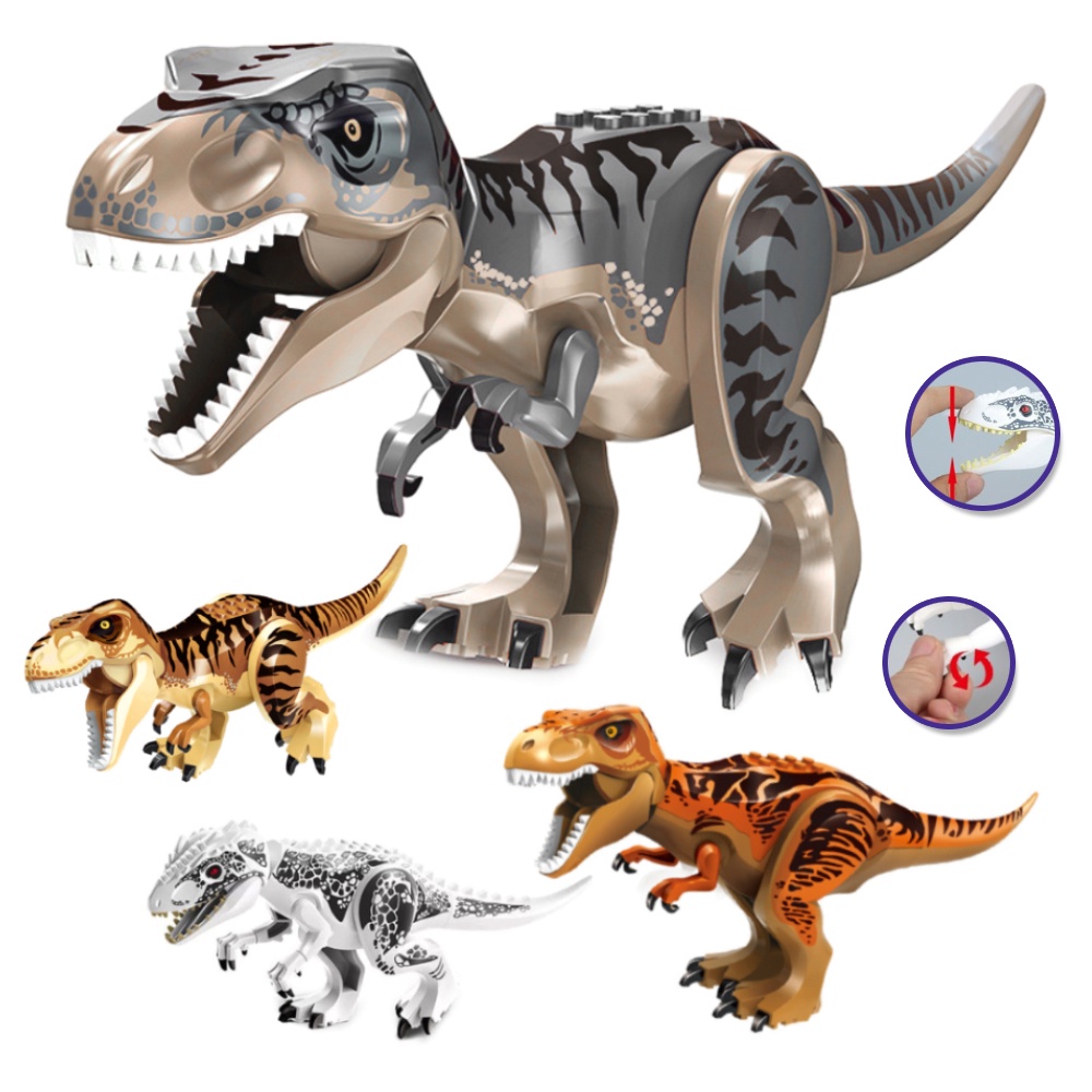Indominus Rex XXL Jurassic Large Dinosaur 7x11" Figure Blocks Fit LegoToys Gift 