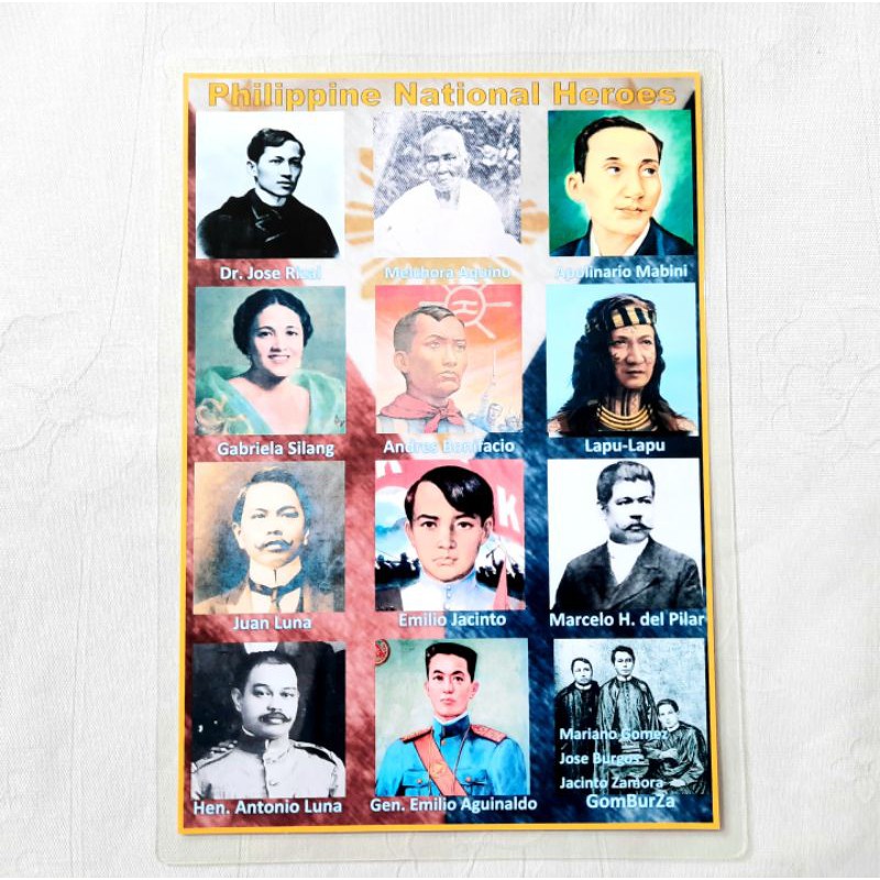 Philippines National Heroes. a4 size laminated(teacher pher) presyo ₱19