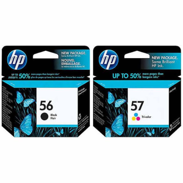 HP 57 Tri-color And 56 Black Original Ink Cartridge (C6657AN) | Shopee ...