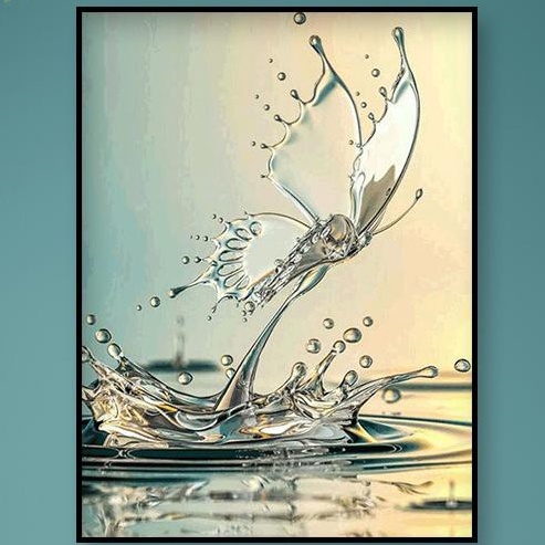 5D DIY Full Drill Round Diamond Painting Butterfly Droplet Diamond Embroidery Mosaic Kit Home Decor