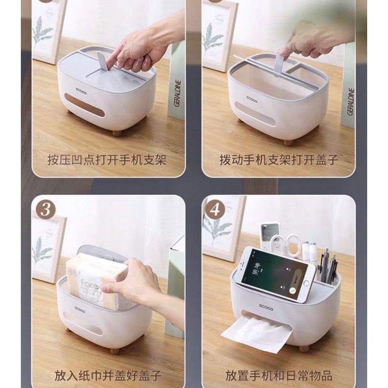 Ecoco DESKTOP PAPER BOX, CONVENIENT MULTI-COMPARTED STORAGE BOX