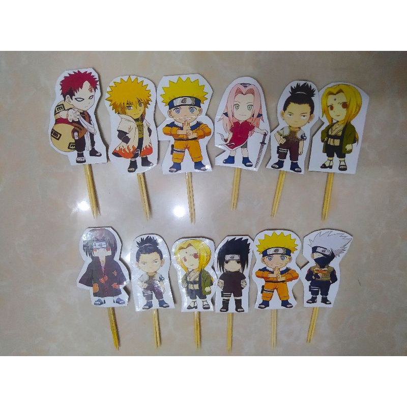 Naruto 12pcs. Cupcake Toppers Cake Topper Toothpick Party Supplies