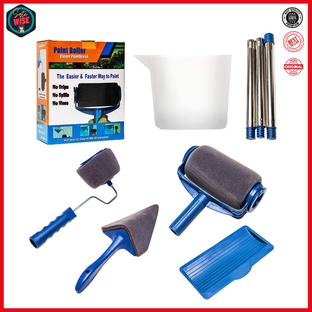 Paint Roller Set with Extension Pole, 6 Pcs/Set House Runner Pro Tool