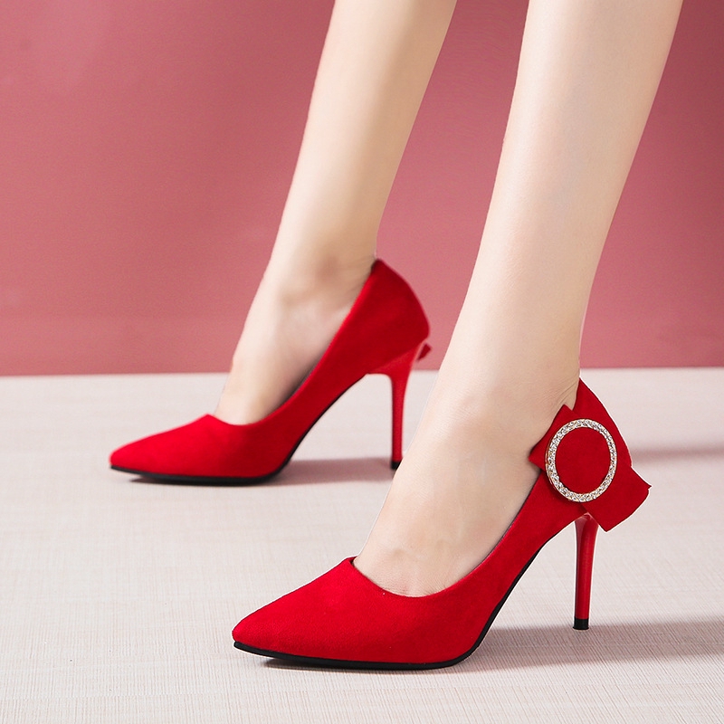 red wedding heels