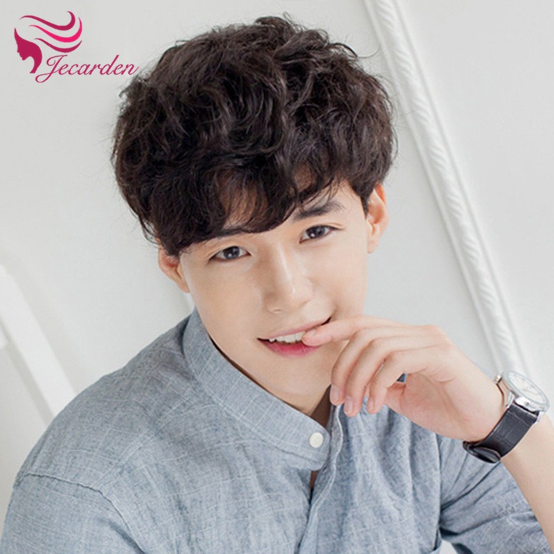 Korean Wig Men's Short Curly Hair with Bangs Handsome | Shopee Philippines