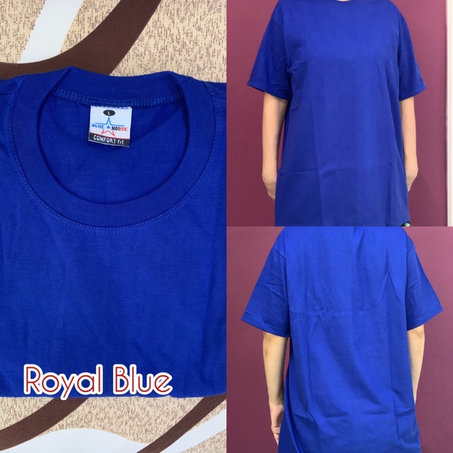 Royal Blue Comfort Plain Cotton Round Neck Tshirt Unisex Shopee Philippines 3421