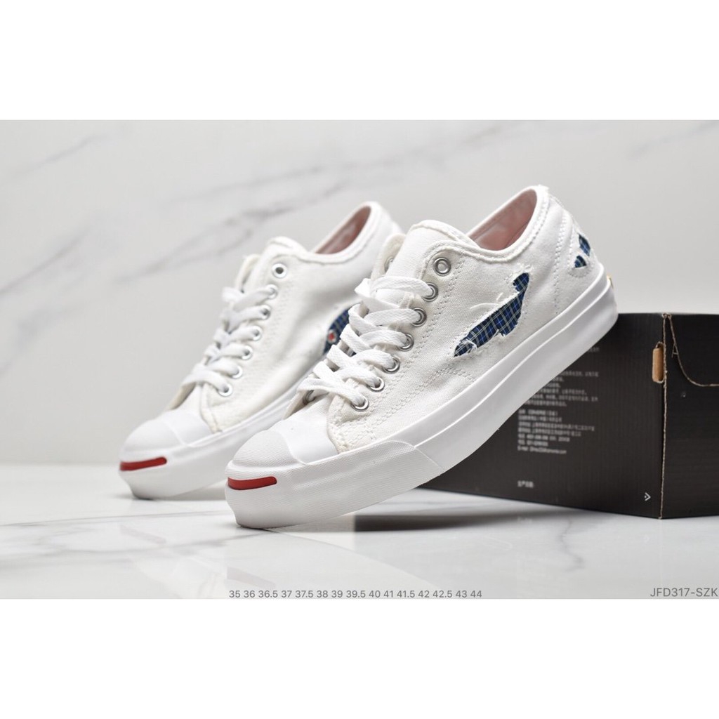 original CONVERSE Jack purcell low white Can tear the instep Canvas School  Shoes sneakers men | Shopee Philippines