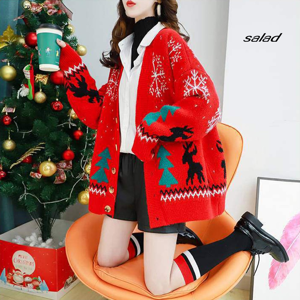oversized red cardigan sweater