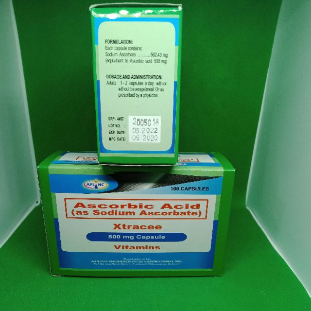 Xtracee Ascorbic Acid As Sodium Ascorbate 500mg 100 Capsules Per Box Shopee Philippines