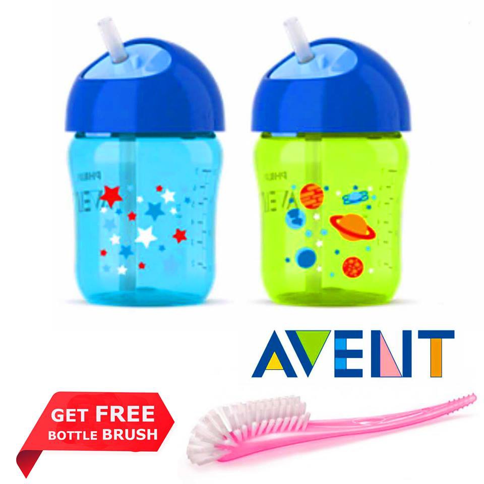 Avent AA002 Baby Beaker Cup 2 in 1 Set Twist n Sip Straw Beaker Cup
