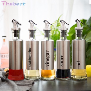 Thebest 300Ml Olive Oil Dispenser Bottle Stainless Steel Oil Vinegar Sauce Pourer Dispensing Bottles