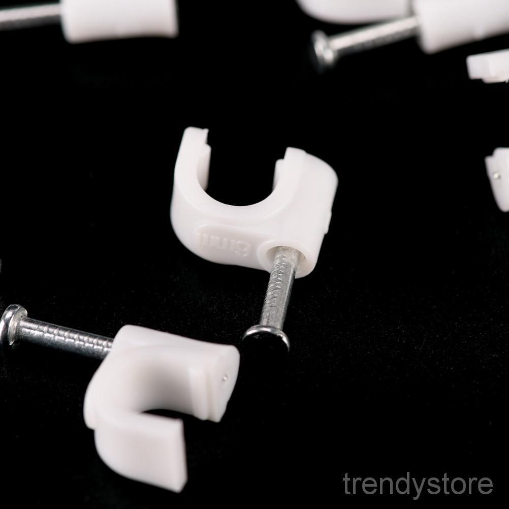 100pcs New RG59 Coax Cat5 Cat6 Cable Wire Clips Nail Clamps Straps