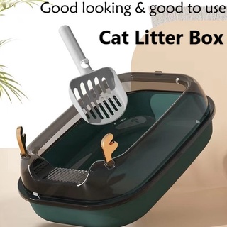 Cat Litter Box Pet Cleaning Products Semi-enclosed Litter Box Spill Proof Easy to Clean Cat Toilet