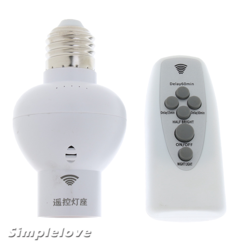 Dimmable Wireless Remote Control Bulb Holder Socket E27 On/Off Switch Shopee Philippines