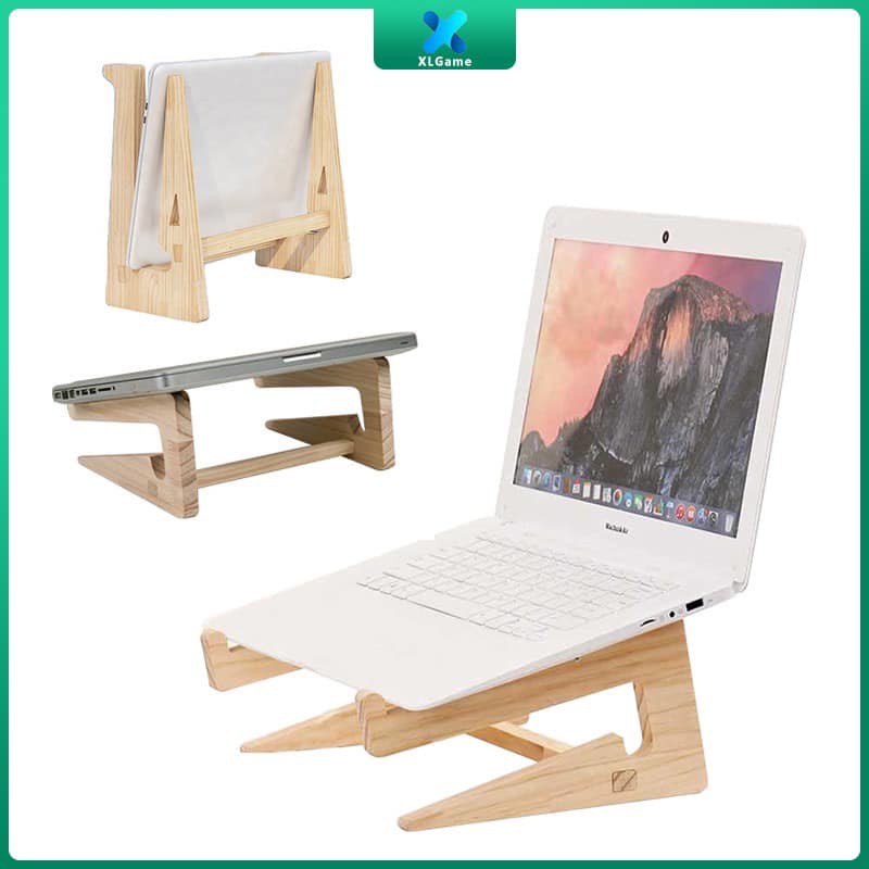 New Wood Laptop Stand Holder Increased Height Storage Stand Cooling 