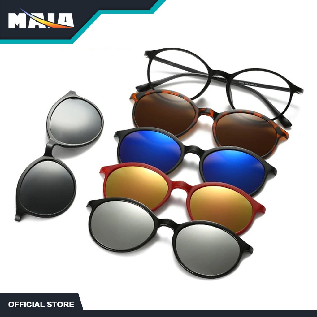 MAIA Sunglasses Men Magnetic Clip On Lens Glasses Polarized ( 2223-A ...