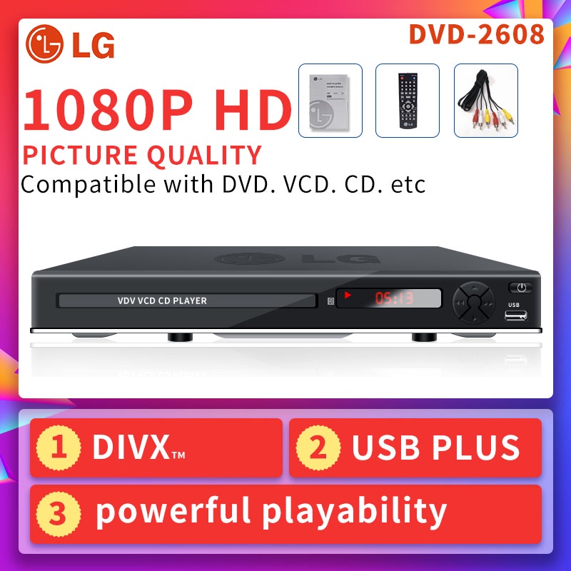 LG 2680 MIDI USB Portable Multiple Playback DVD Player ADH DVD CD SVCD