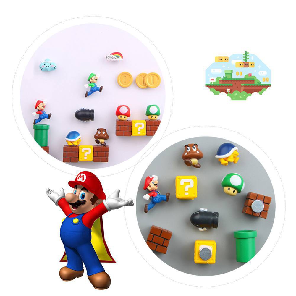 Super Mario Fridge Magnets Flexible Refrigerator Decorative Sticker