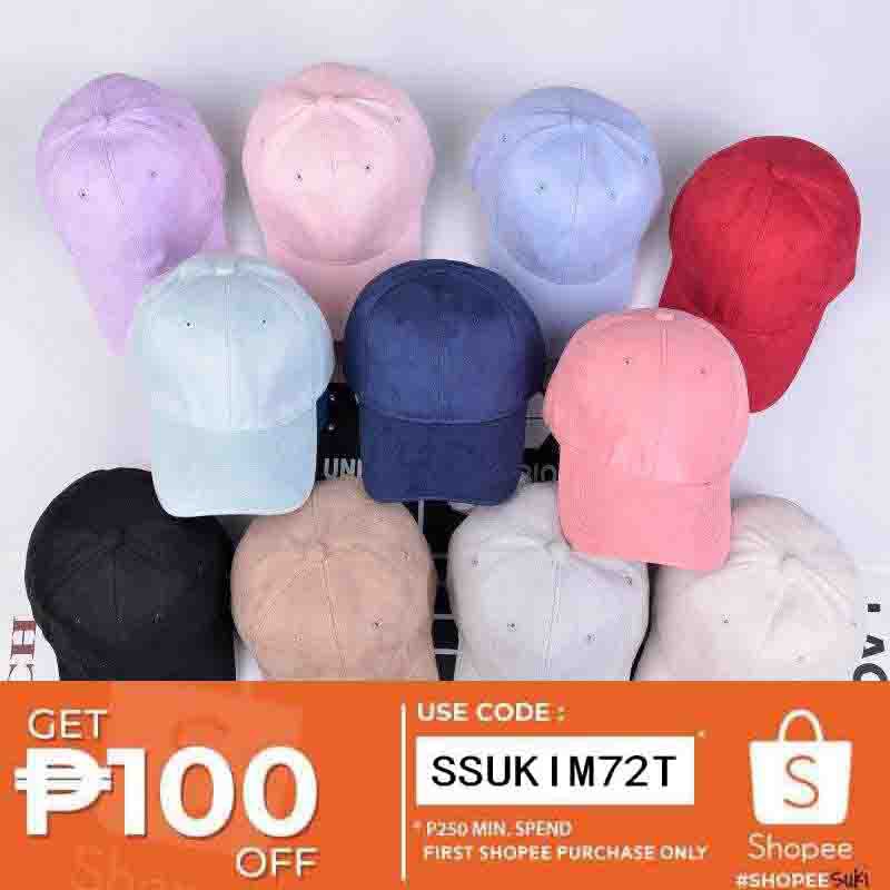 plain suede baseball cap