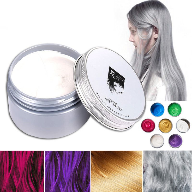 7 Color Fashion DIY Temporary Hair Dye Cream Grandma Grey ...