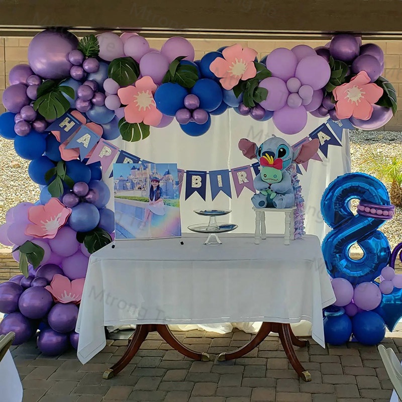 1set Lilo Stitch Arch Kit Garland Foil Helium Balloon Baby Shower