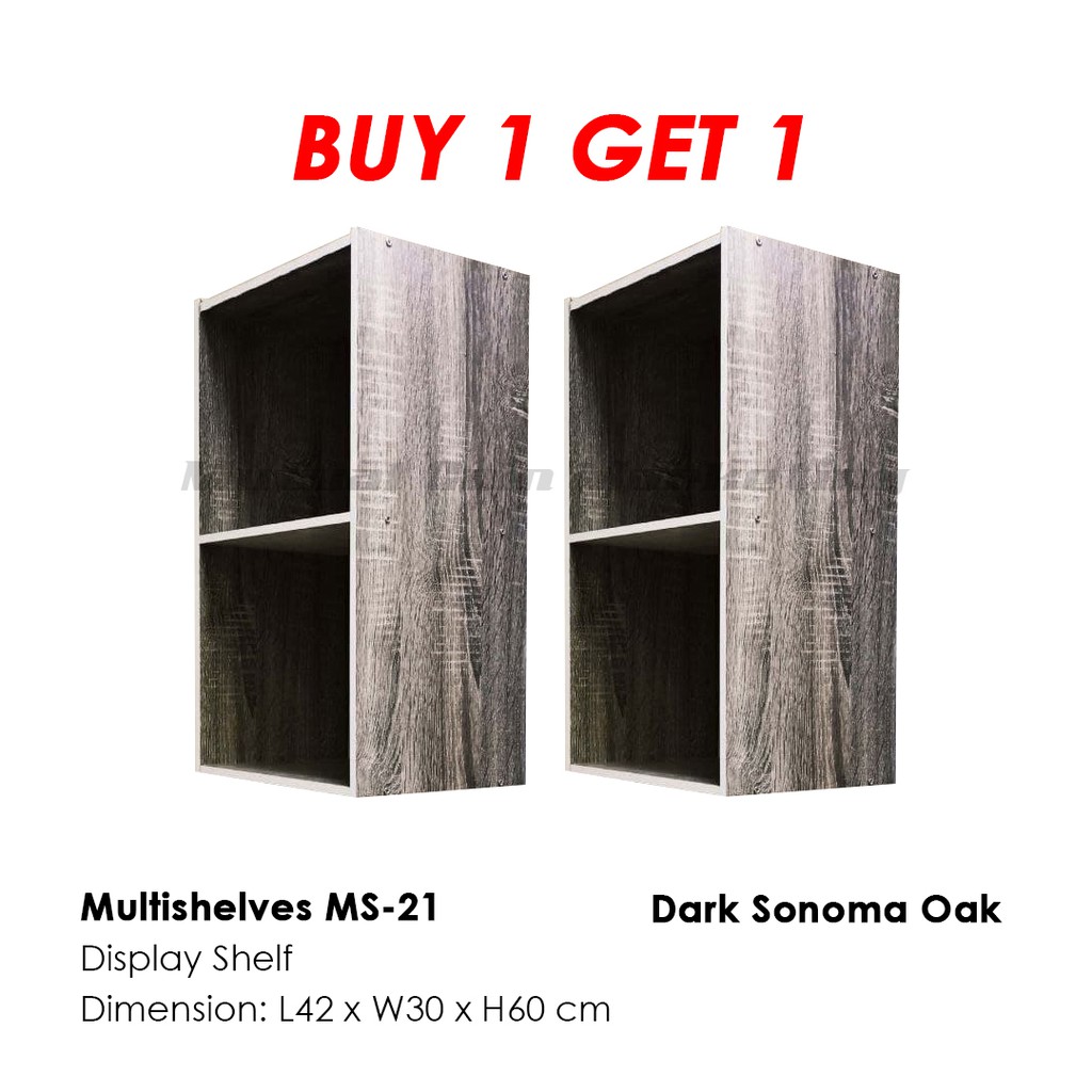 Multishelves Ms 21 2 Tier Display Shelf, M S Sonoma Oak Bookcase