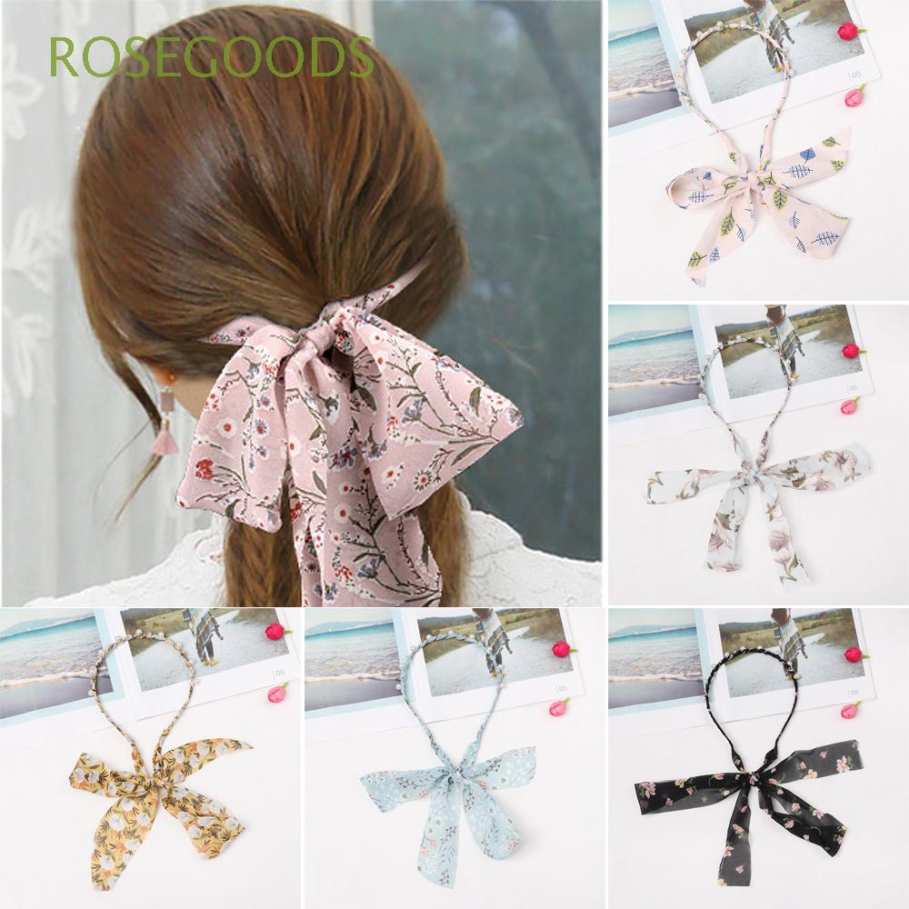 Girls Ribbon Bow Hairstyle Tiara Pearl Hairband Shopee Philippines