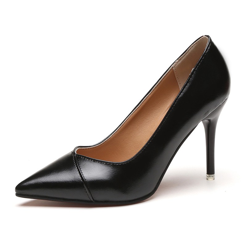 black pointed stilettos
