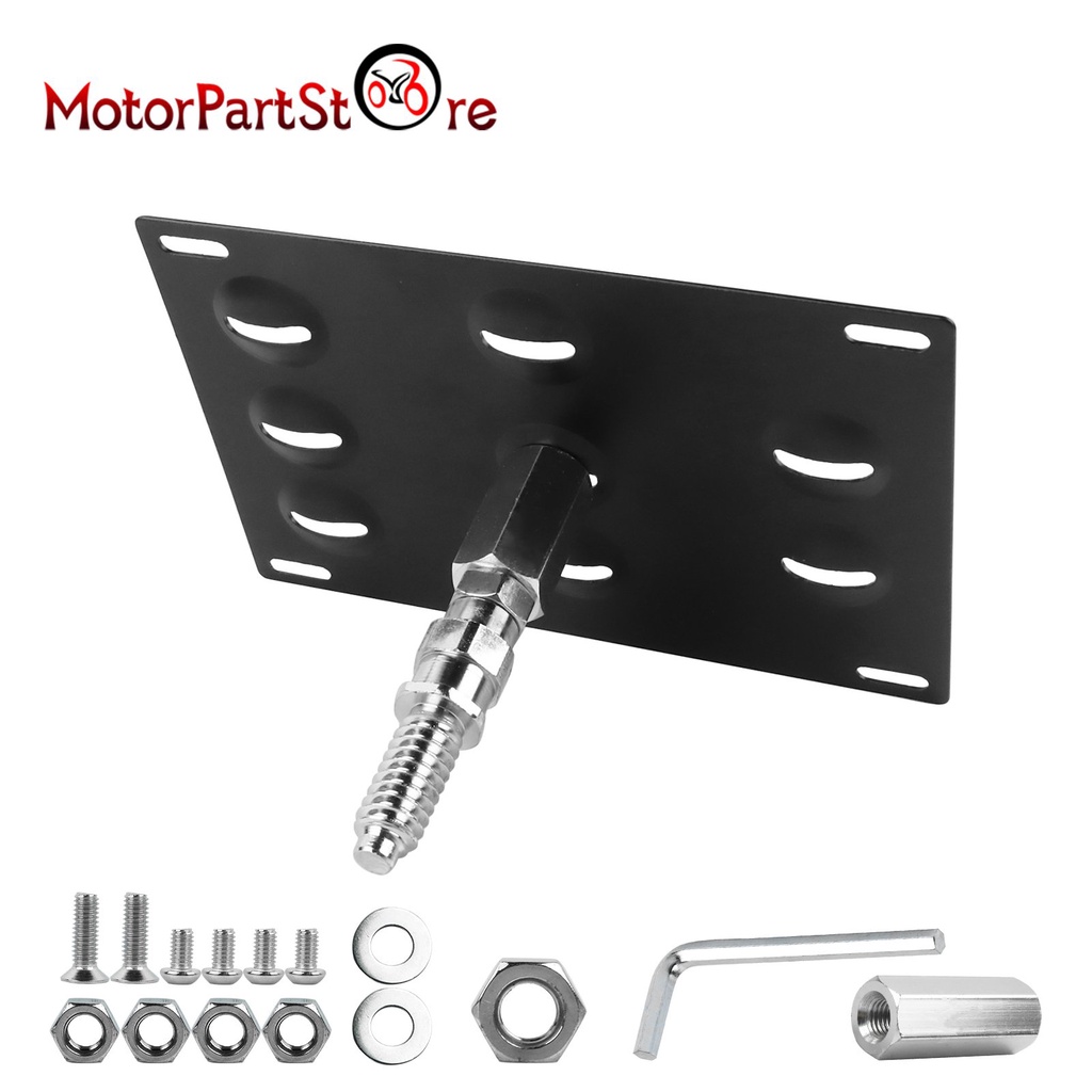 Front Bumper Tow Hook Adapater License Plate Mount Bracket Holder Bolt