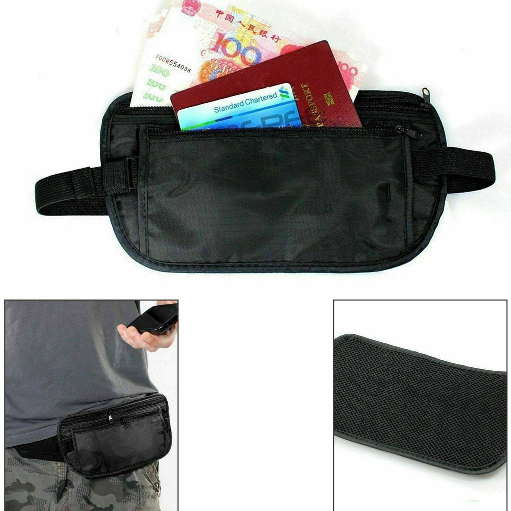 Discreet Travel Waist Belt Zipped Wallet Pouch for Passport Money Belt ...
