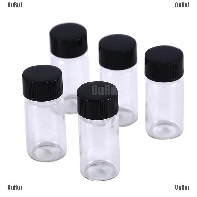 LK 5pcs 5ml small cute lab glass vials bottles clear containers with ...