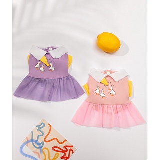 Cartoon Duck Printing Dog Princess Dress for Female Cute Puppy Skirt Cat Dresses Pet Clothes for Shih Tzu #5