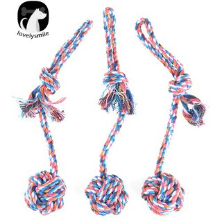NEW+Funny Puppy Dog Pet Chew Toy Cotton Braided Long Rope Colorful Chewing Knot