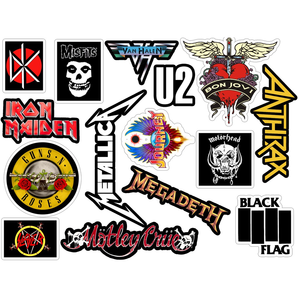 80's Rock Bands Logos Vinyl Sticker Pack (Vintage Stickers for Phones ...