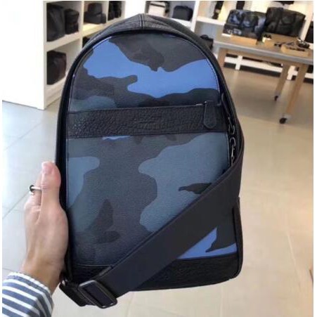 coach camo leather backpack