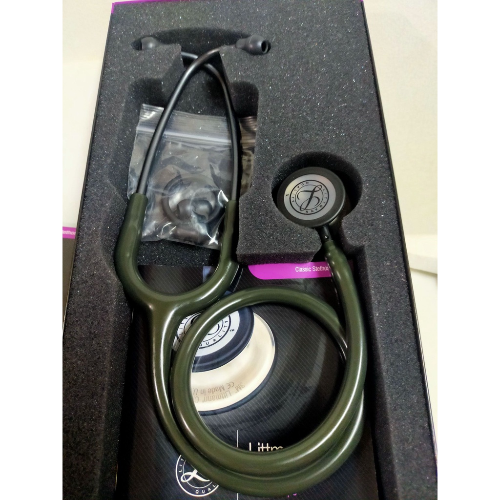 Littman Stethoscope Classic III Dark Olive Green Tube Smoke FINISH