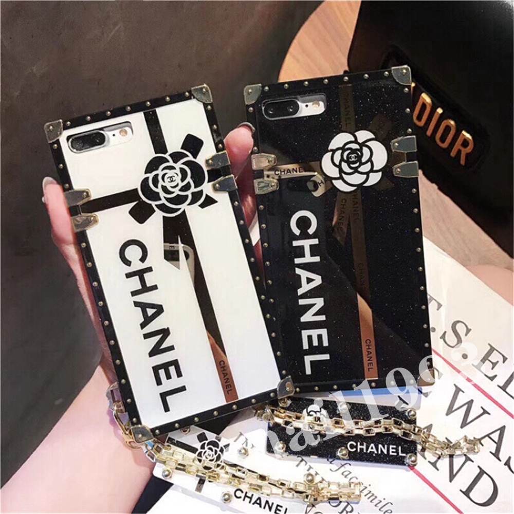 Newest Iphone 11 Iphone 11 Pro Iphone 11 Pro Max Luxury Chanel Camellia Lanyard Square Phone Case Shopee Philippines