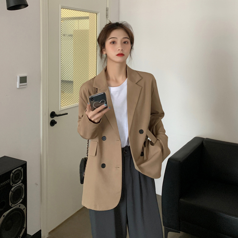 Autumn Fashion Khaki Suit Outerwear Women Korean Version Loose Classy ...