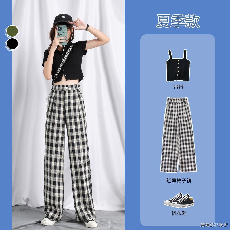 black plaid pants