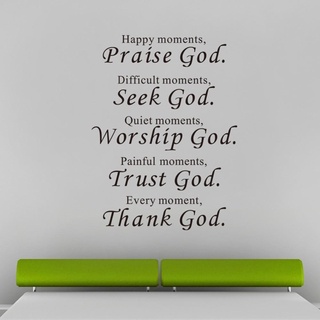 Bible Wall stickers home decor Praise Seek Worship Trust Thank God Quotes Christian Bless Proverbs P #2