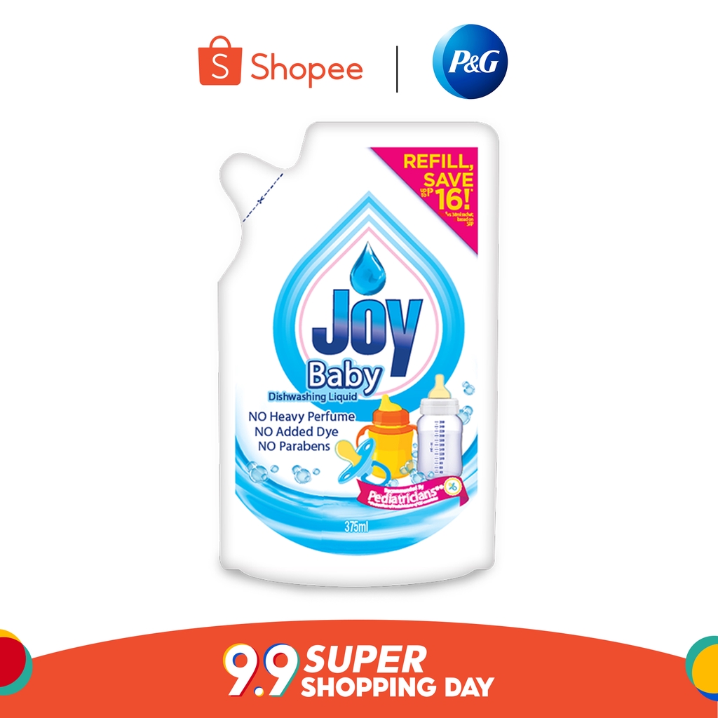 Joy Baby Dishwashing Liquid Concentrate Pouch Refill (375mL) Shopee