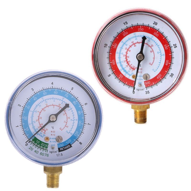 Pressure Gauge G1/8in Pressure Gauge Air Condition Refrigerant 500psi 35kg/cm² for R22 R410A R134A R407C R404A 