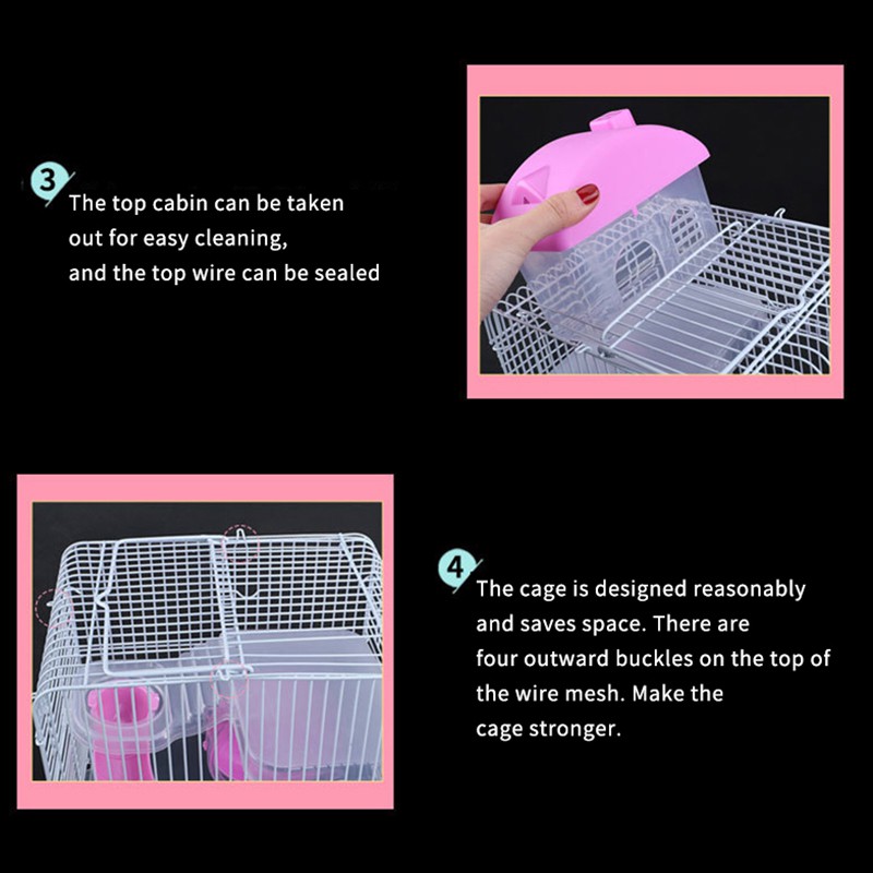 【COD】Double Layers Hamster House Crystal Hamster Castle Luxury Hamster Cage Large Space Pet House #4