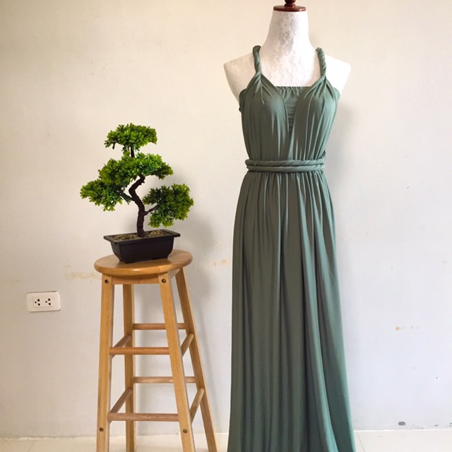 sage green infinity dress