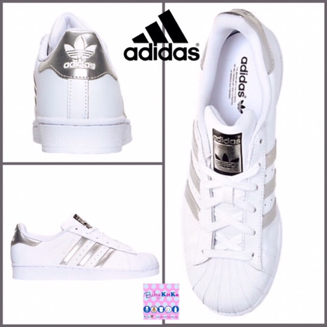 Bienes diversos salvar cáustico Authentic Adidas Superstar white/ metallic silver women's shoes size 7.5 |  Shopee Philippines